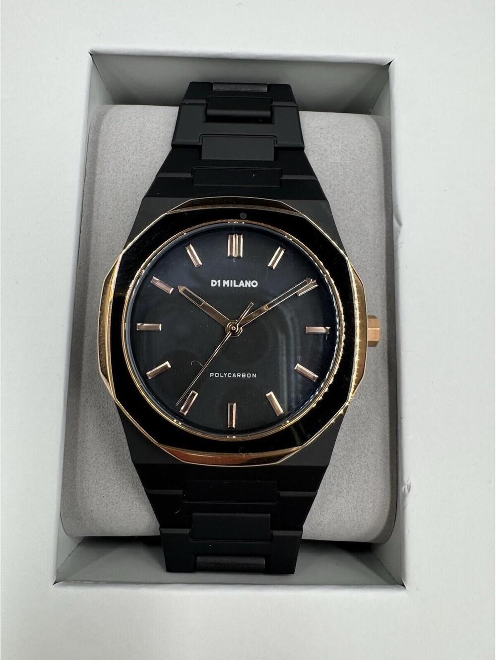 D1 MILANO Watch PCBU14 Polycarbonate Rose Gold Bezel and Black Mesh 40.5mm New M